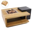 Enjoyfires Bio ethanol vuurtafel loungetafel teakhout vierkant 90x90x40 cm