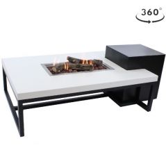 Enjoyfires vuurtafel ambiance rechthoek 120x80 zwart wit