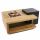 Enjoyfires Bio ethanol vuurtafel loungetafel teakhout vierkant 90x90x40 cm